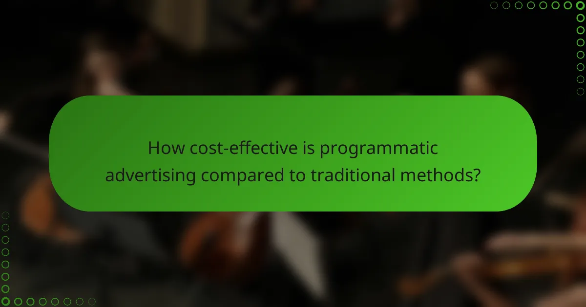 How cost-effective is programmatic advertising compared to traditional methods?