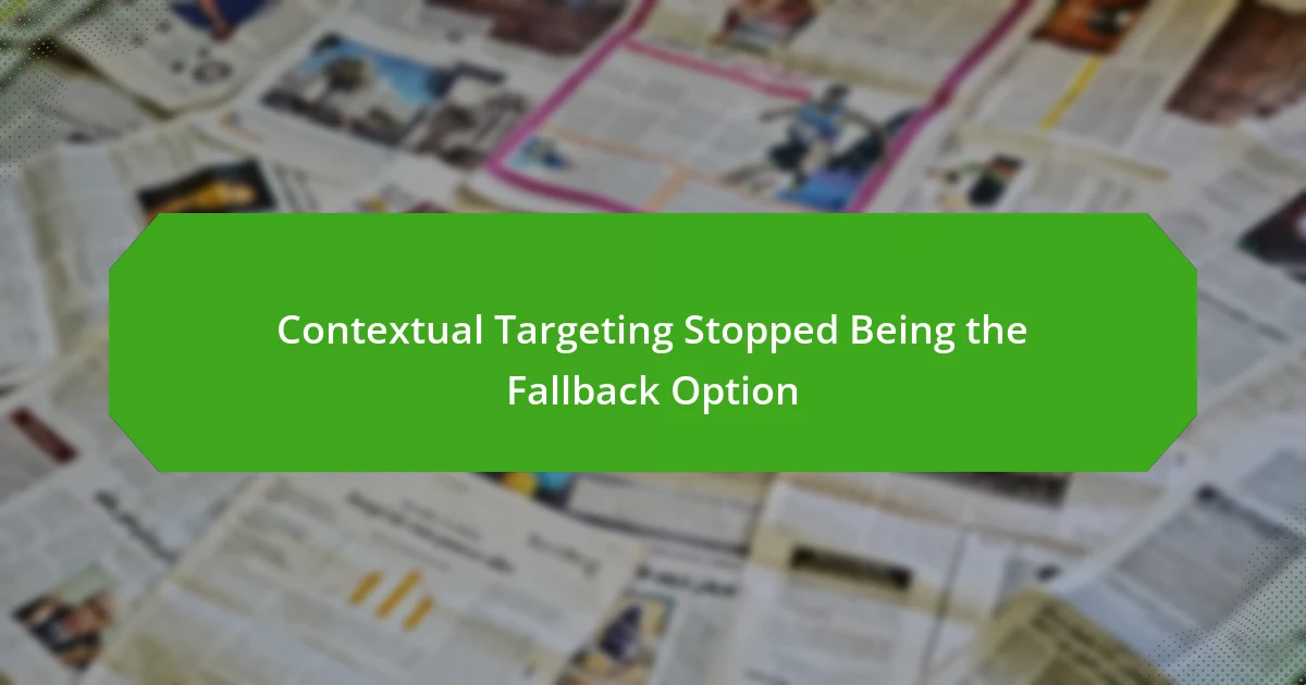Contextual Targeting Stopped Being the Fallback Option