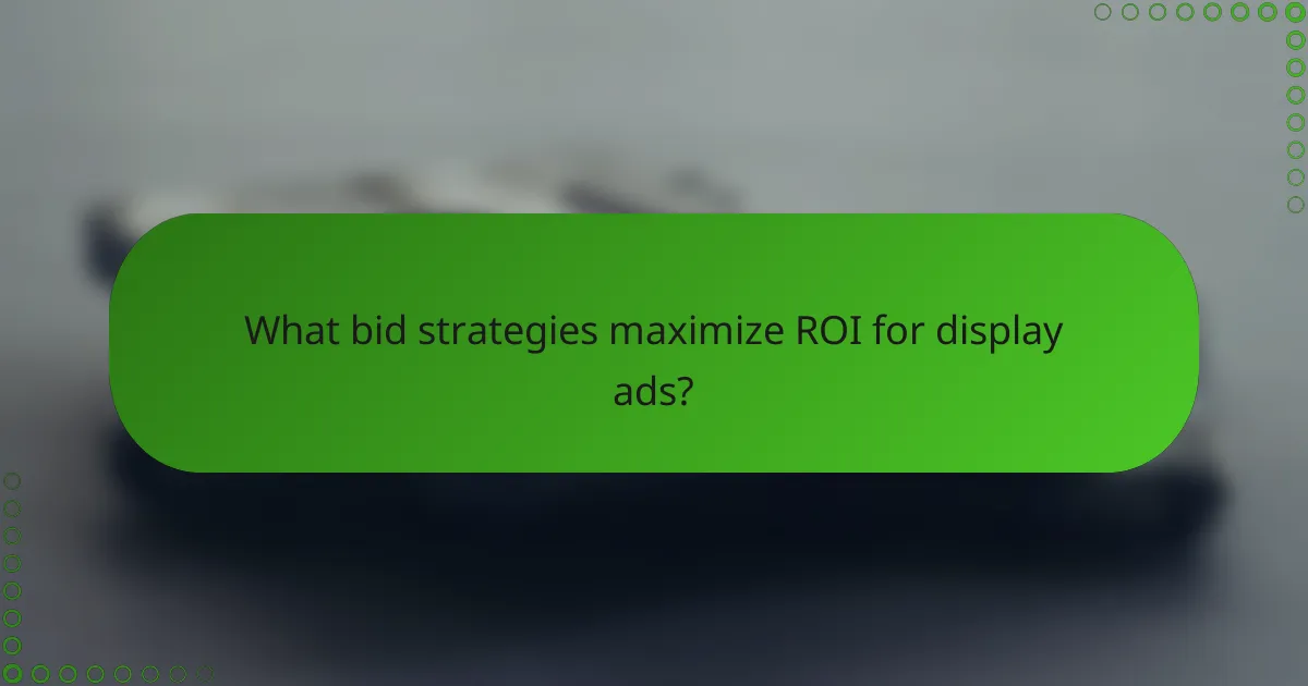 What bid strategies maximize ROI for display ads?