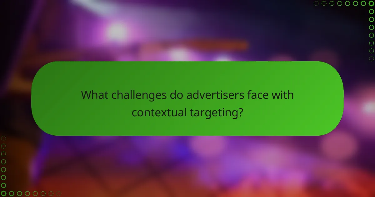 What challenges do advertisers face with contextual targeting?
