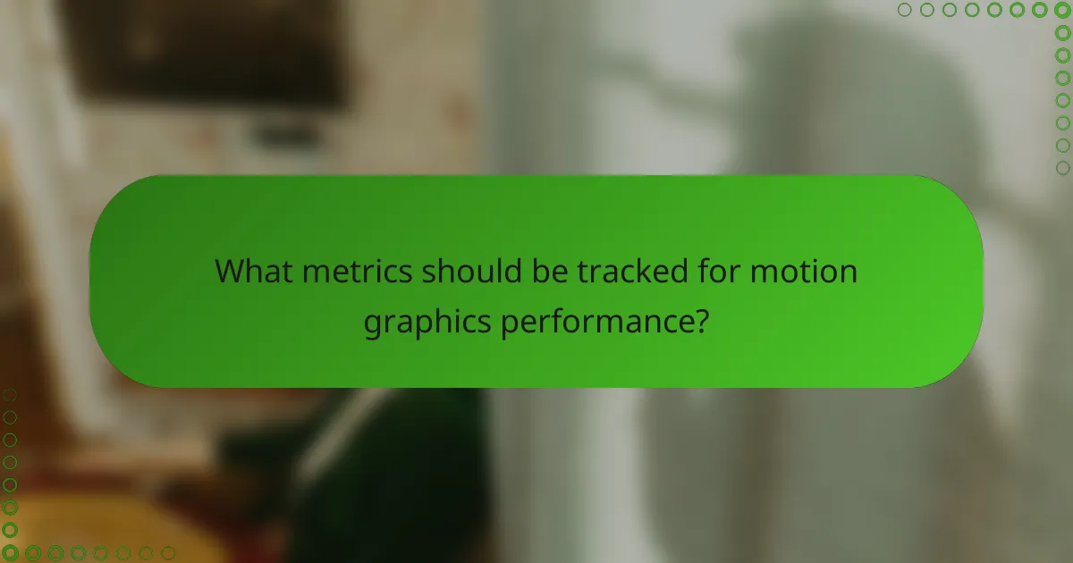 What metrics should be tracked for motion graphics performance?