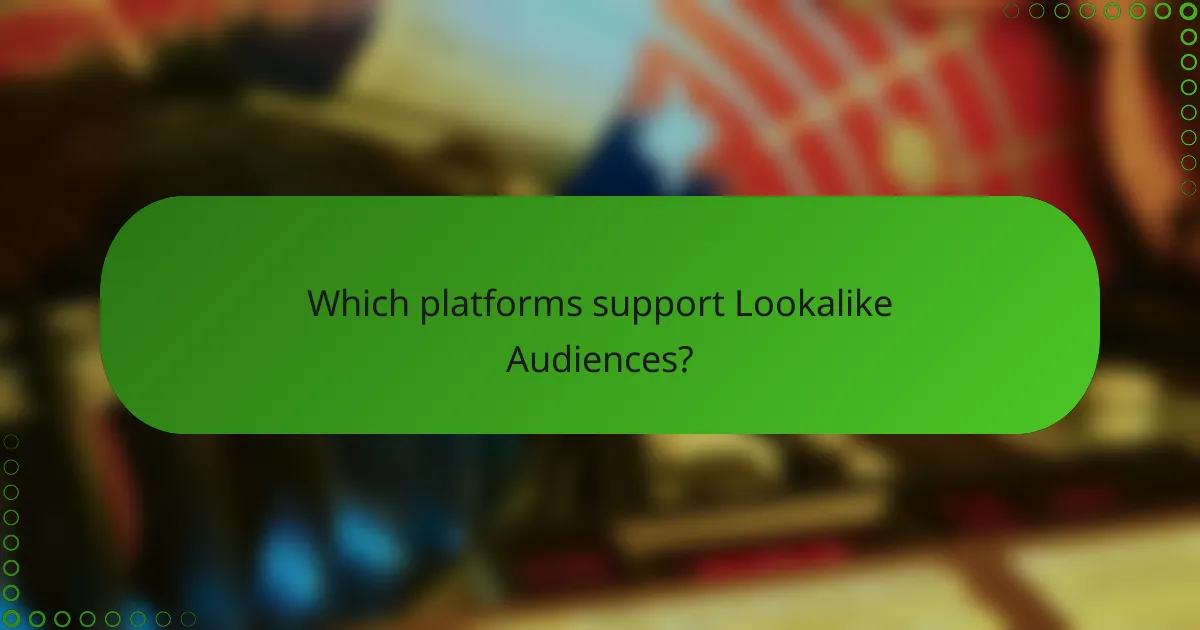 Which platforms support Lookalike Audiences?